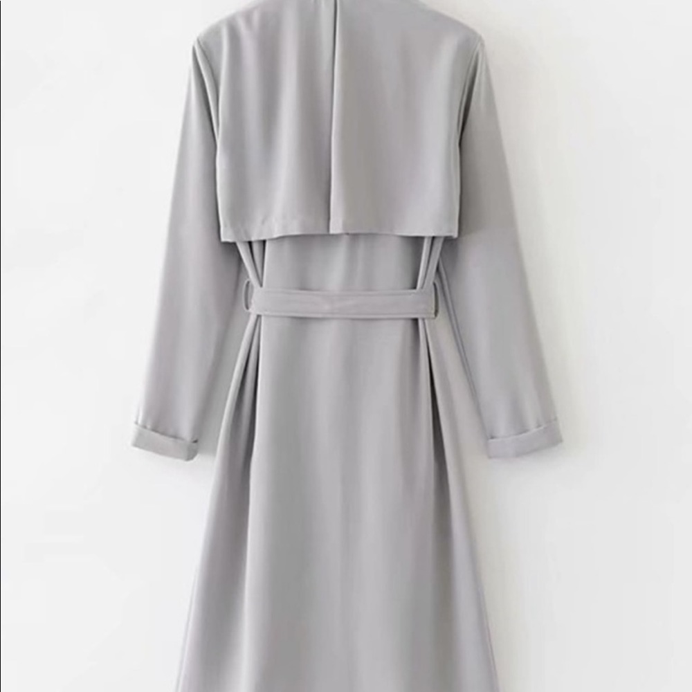 Shein Solid Self Tie Wrap Trench Coat - image 2